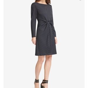 DKNY pinstripe front knot  dress